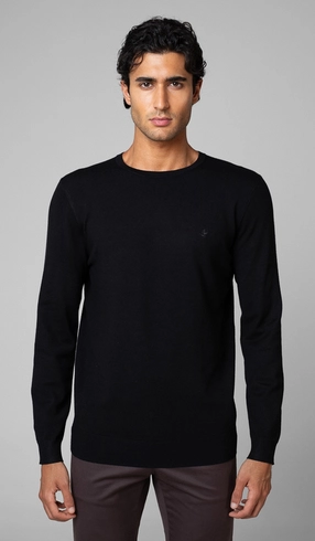 Malha Tricot Gola Careca Lisa