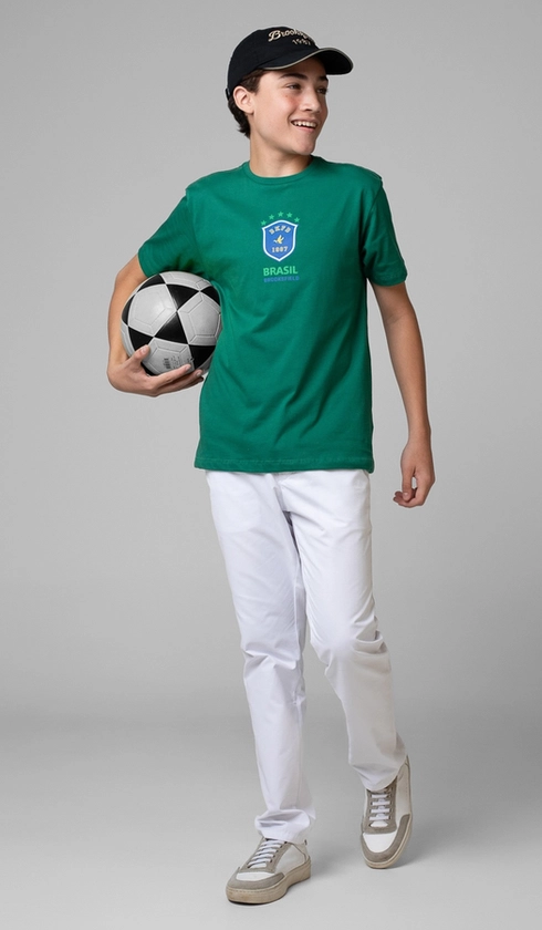 T-Shirt Manga Curta Copa Brasão Bkfd