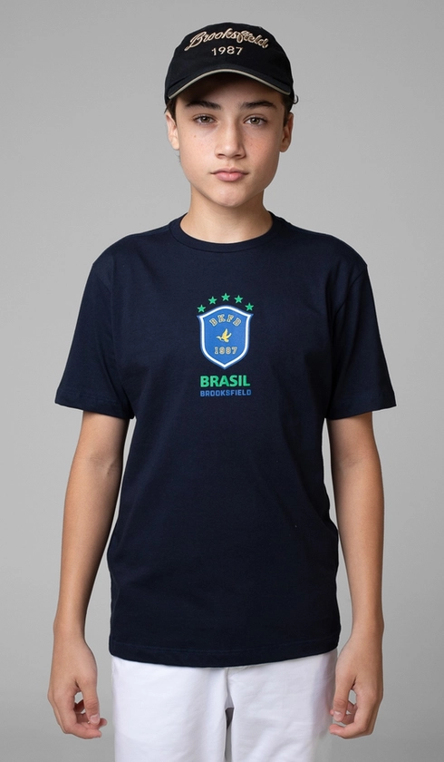 T-Shirt Manga Curta Copa Brasão Bkfd