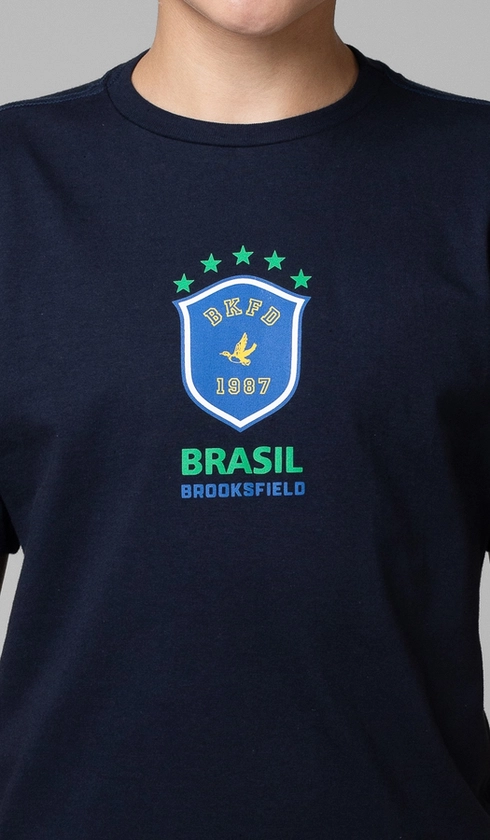 T-Shirt Manga Curta Copa Brasão Bkfd