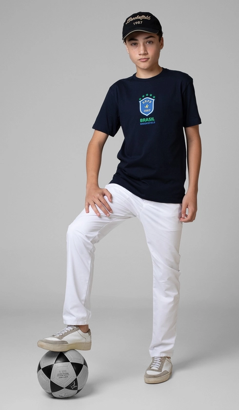T-Shirt Manga Curta Copa Brasão Bkfd