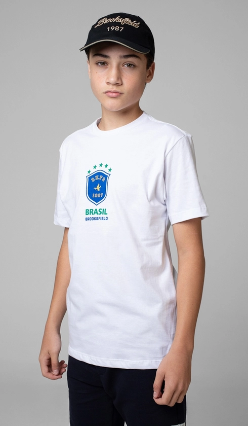 T-Shirt Manga Curta Copa Brasão Bkfd