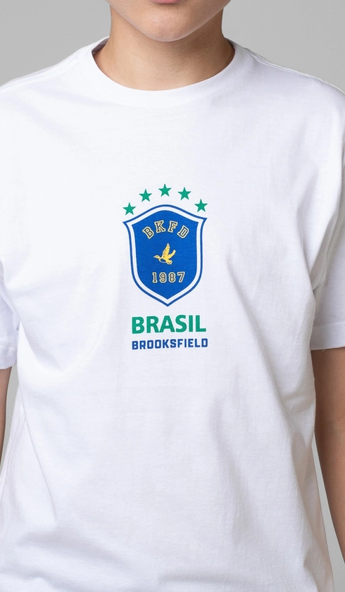 T-Shirt Manga Curta Copa Brasão Bkfd