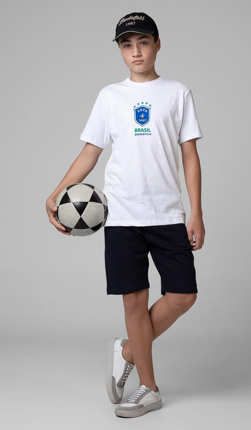 T-Shirt Manga Curta Copa Brasão Bkfd