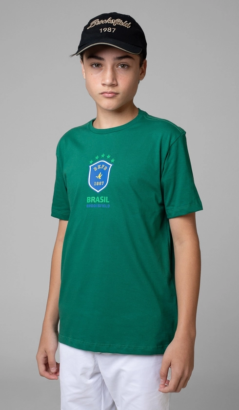 T-Shirt Manga Curta Copa Brasão Bkfd