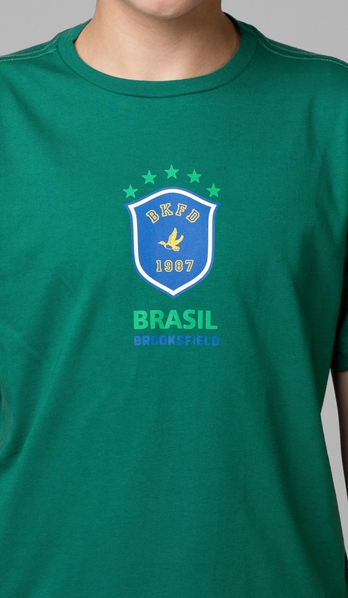 T-Shirt Manga Curta Copa Brasão Bkfd