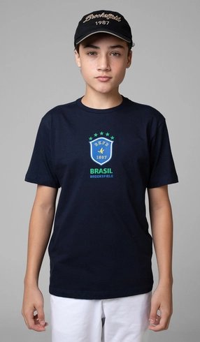 T-Shirt Manga Curta Copa Brasão Bkfd