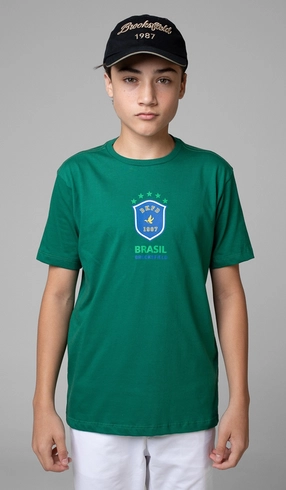 T-Shirt Manga Curta Copa Brasão Bkfd