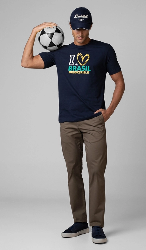 T-Shirt Manga Curta Copa I Love Brasil