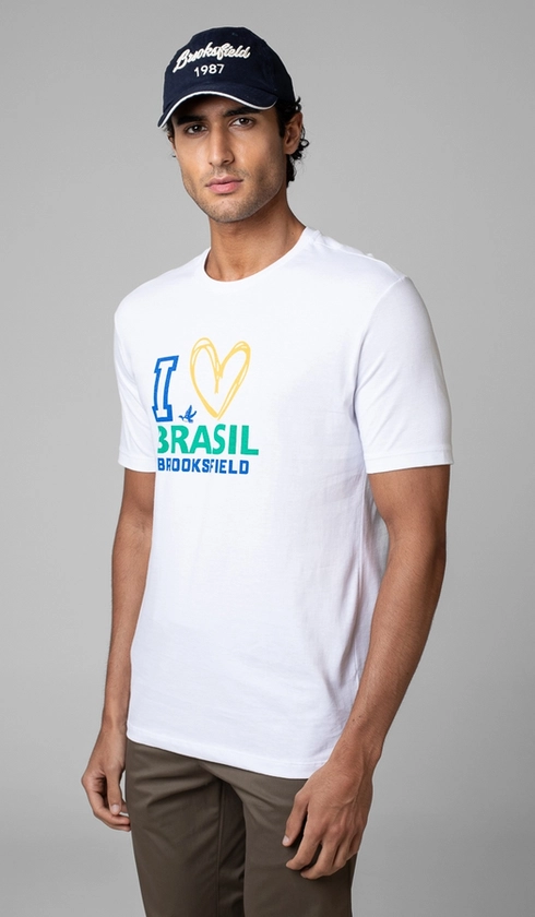 T-Shirt Manga Curta Copa I Love Brasil