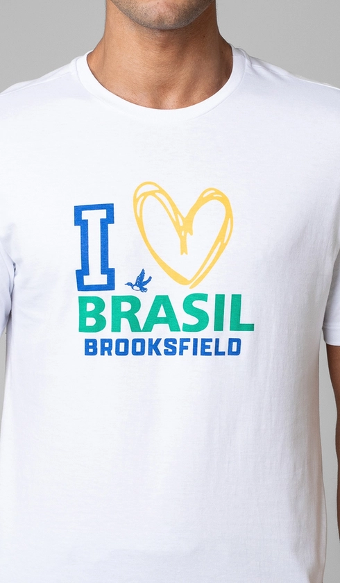 T-Shirt Manga Curta Copa I Love Brasil