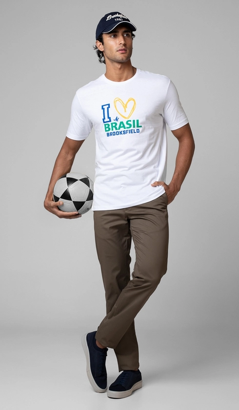 T-Shirt Manga Curta Copa I Love Brasil