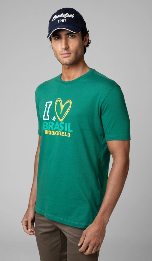 T-Shirt Manga Curta Copa I Love Brasil