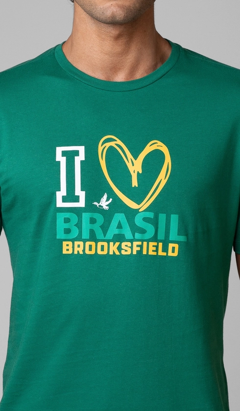 T-Shirt Manga Curta Copa I Love Brasil