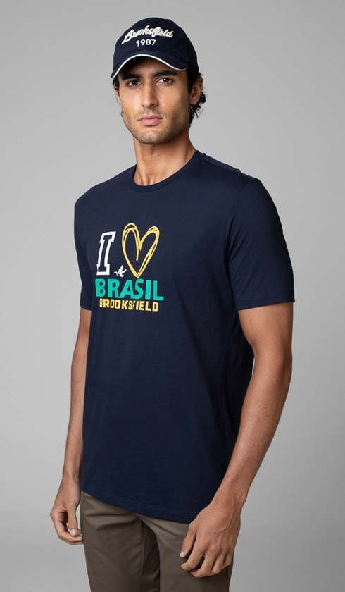 T-Shirt Manga Curta Copa I Love Brasil