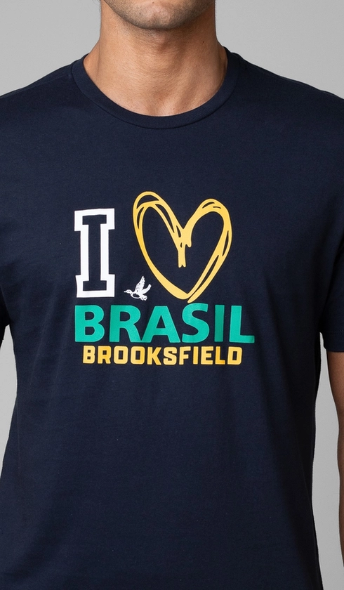 T-Shirt Manga Curta Copa I Love Brasil