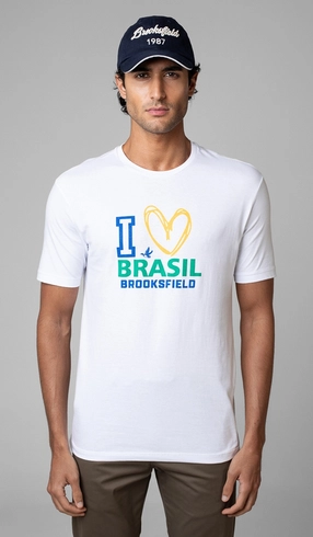 T-Shirt Manga Curta Copa I Love Brasil