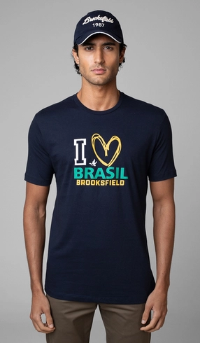 T-Shirt Manga Curta Copa I Love Brasil