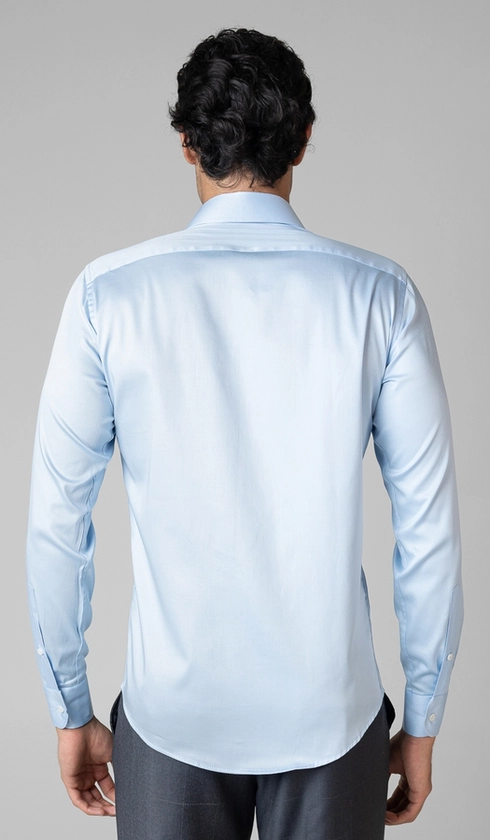 Camisa Social Manga Longa Cetim Lisa Slim