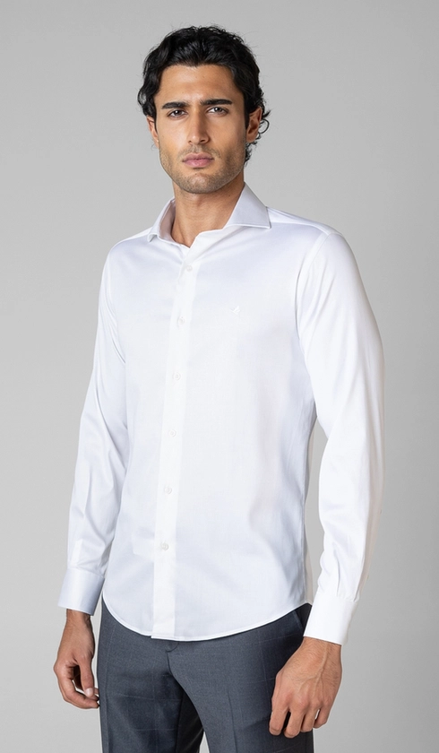 Camisa Social Manga Longa Cetim Lisa Slim
