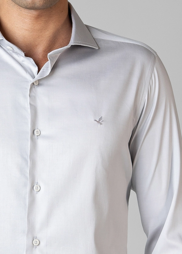 Camisa Social Manga Longa Cetim Lisa Slim
