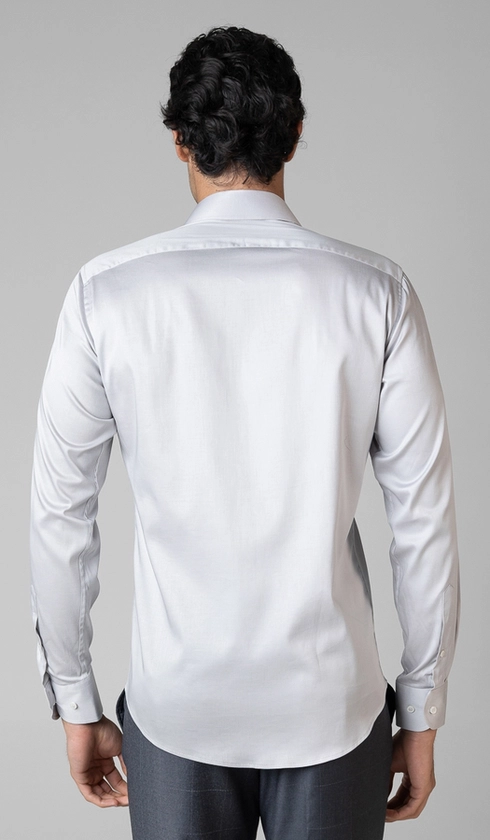 Camisa Social Manga Longa Cetim Lisa Slim