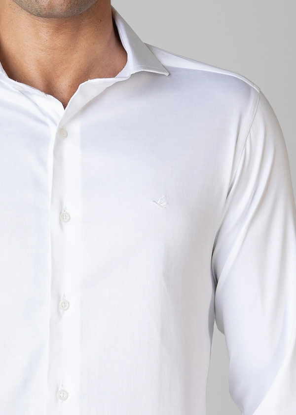 Camisa Social Manga Longa Cetim Lisa Slim
