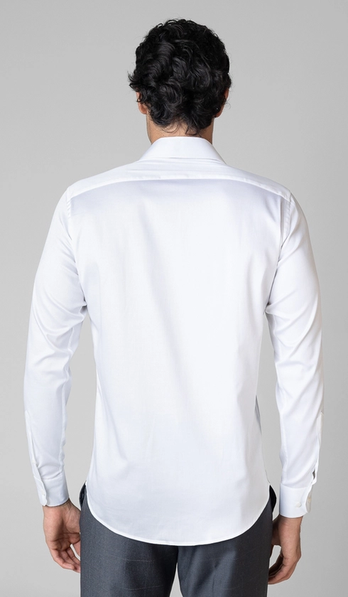 Camisa Social Manga Longa Cetim Lisa Slim