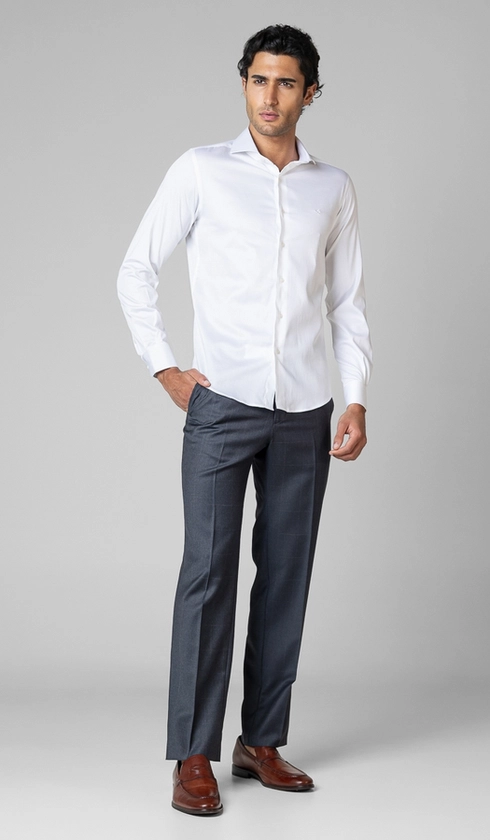 Camisa Social Manga Longa Cetim Lisa Slim