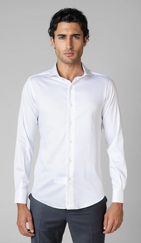 Camisa Social Manga Longa Cetim Lisa Slim