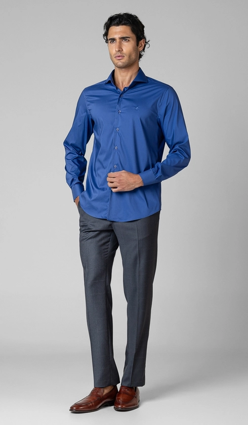 Camisa Manga Longa Lisa Slim