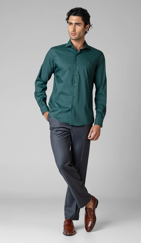 Camisa Manga Longa Lisa Slim