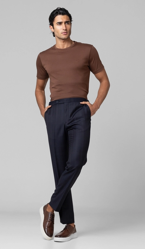 Calça Sport Social Xadrez com Fivela Super 120