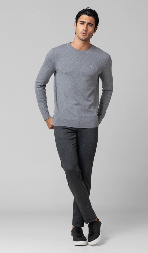 Malha Tricot Gola Careca Cashmere