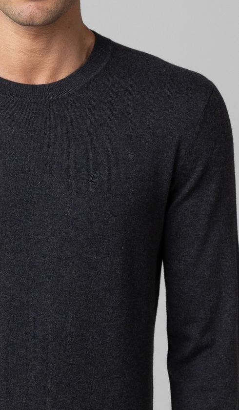 Malha Tricot Gola Careca Cashmere