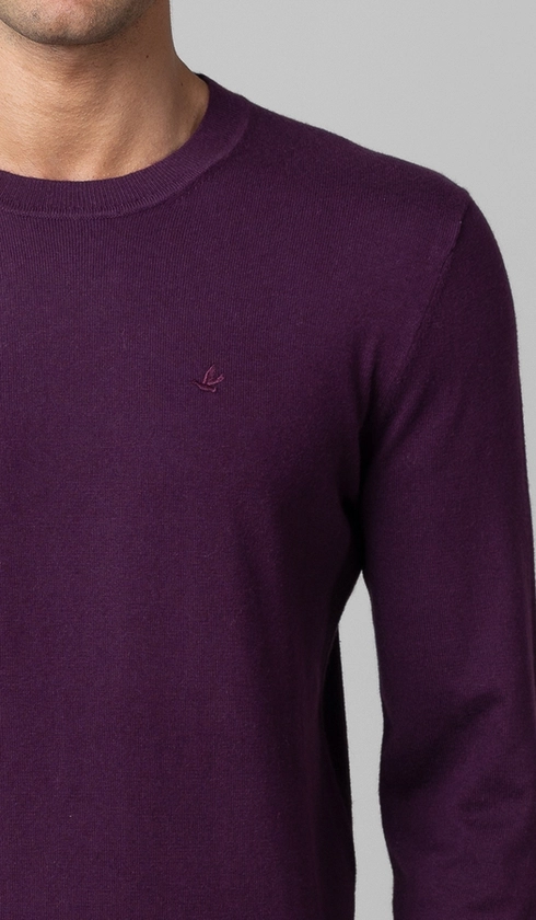 Malha Tricot Gola Careca Cashmere