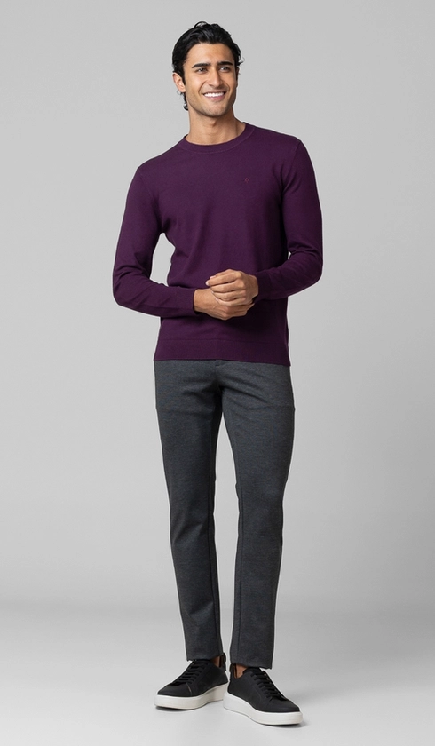 Malha Tricot Gola Careca Cashmere