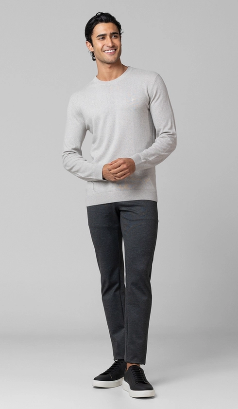 Malha Tricot Gola Careca Cashmere