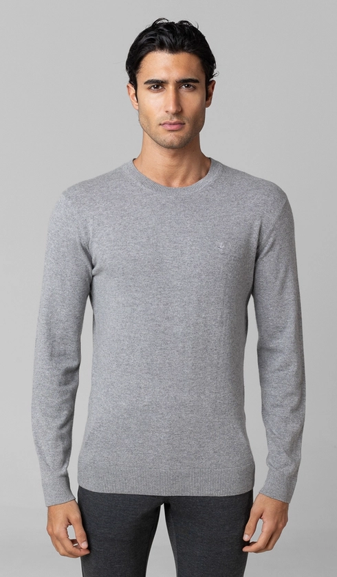 Malha Tricot Gola Careca Cashmere