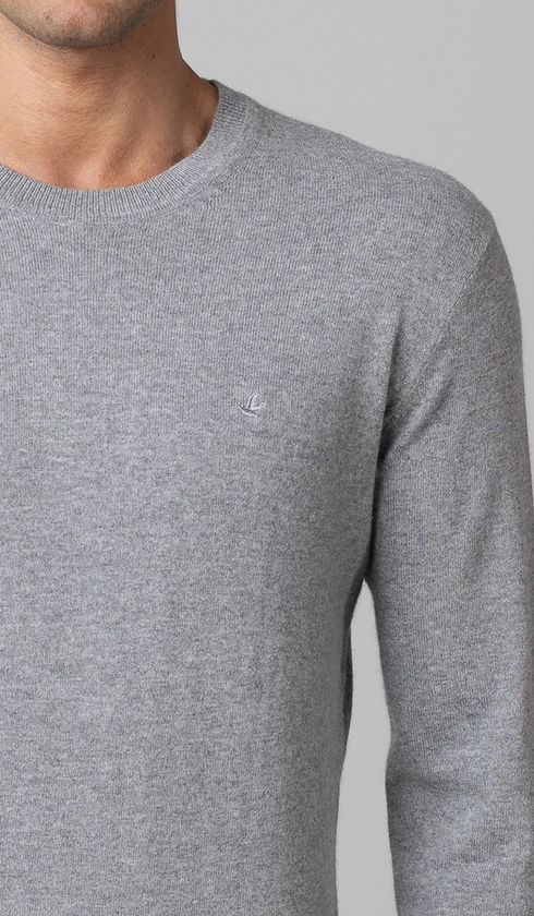 Malha Tricot Gola Careca Cashmere