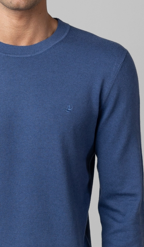 Malha Tricot Gola Careca Cashmere