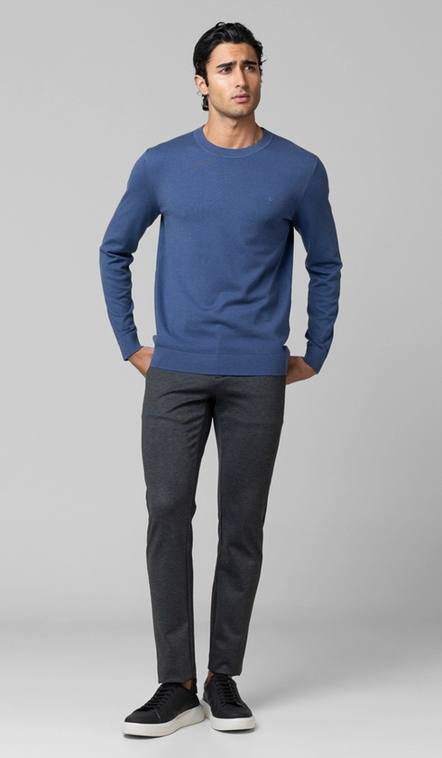 Malha Tricot Gola Careca Cashmere