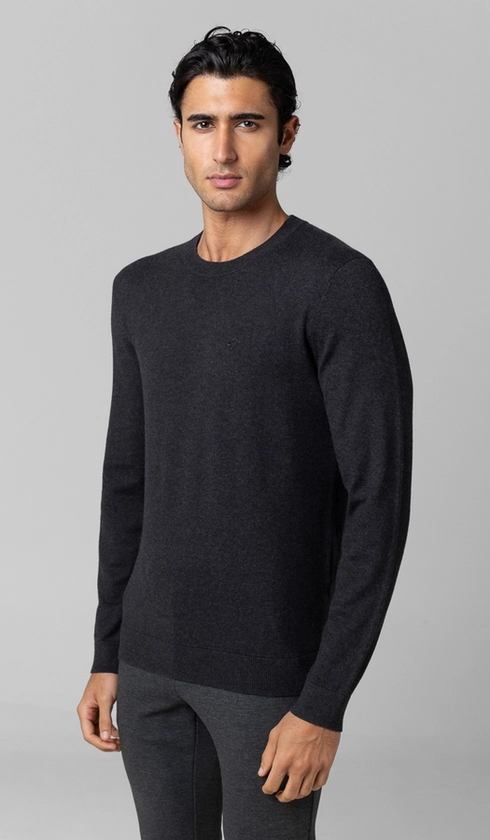 Malha Tricot Gola Careca Cashmere