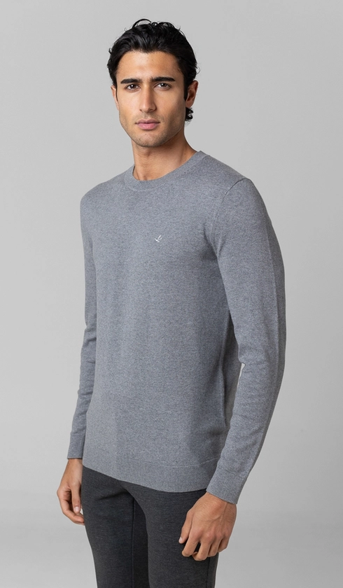 Malha Tricot Gola Careca Cashmere