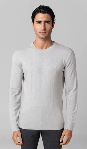 Malha Tricot Gola Careca Cashmere