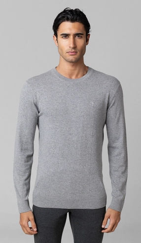 Malha Tricot Gola Careca Cashmere