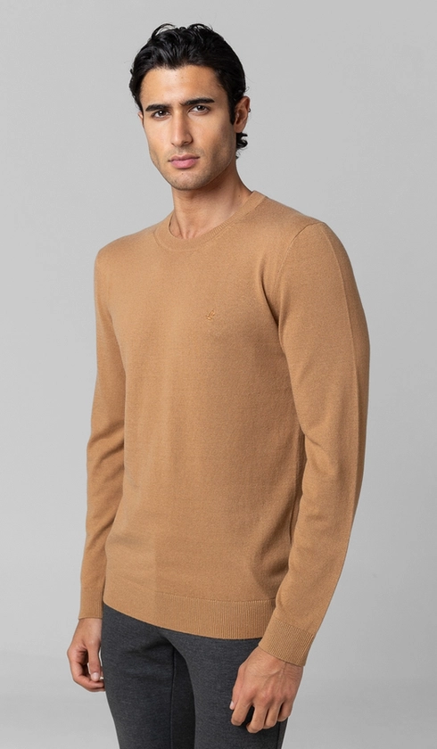 Malha Tricot Gola Careca Merino