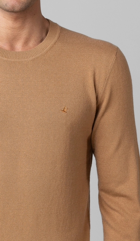 Malha Tricot Gola Careca Merino