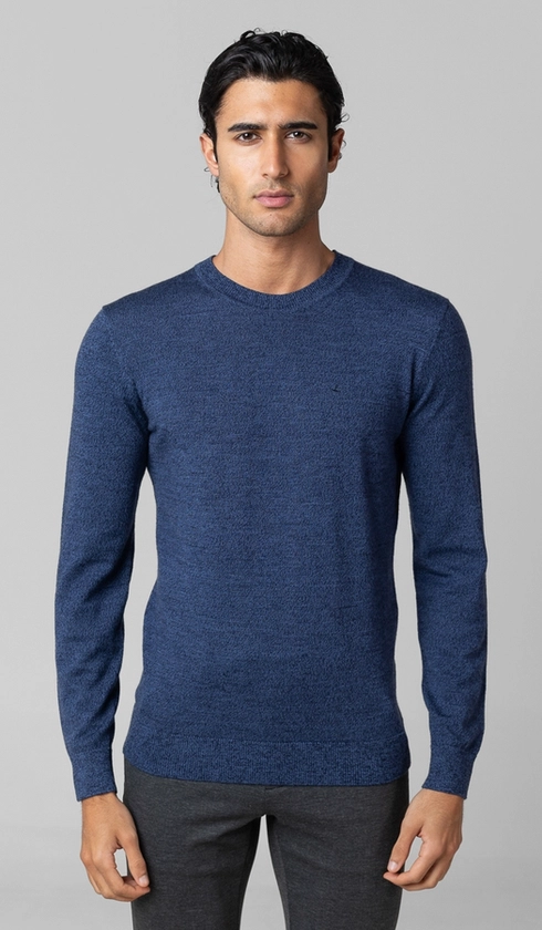 Malha Tricot Gola Careca Merino