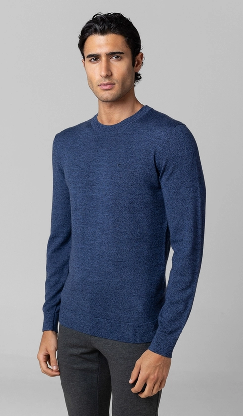 Malha Tricot Gola Careca Merino